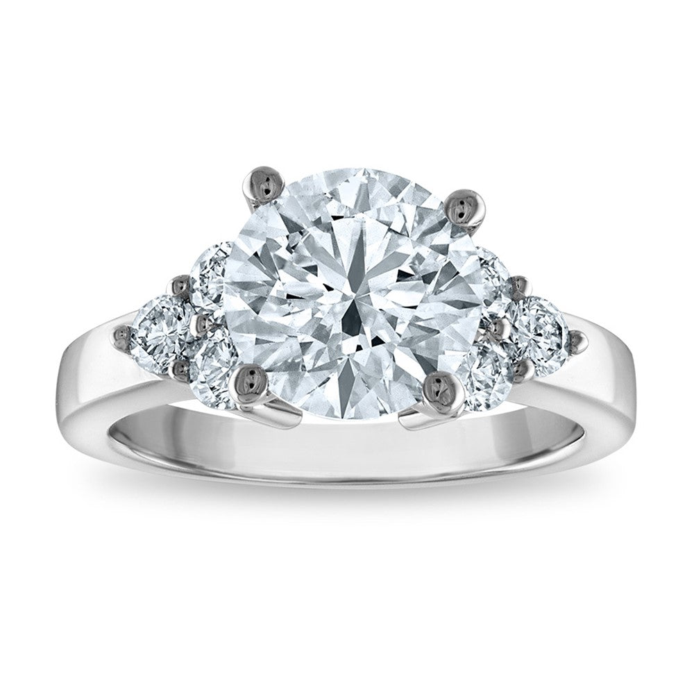 14kw Certified 3.35ct Round Lab Grown VS/SI FGH Dia Complete Engagement Rin