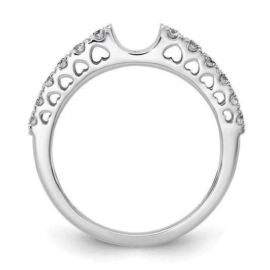 14k White Gold 1/2 carat Lab Grown Diamond VS/SI+ G+ Semi Mount Peg Set Engagement Ring