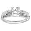 14K White Gold Peg Set 1/4 carat Diamond Semi-mount Engagement Ring
