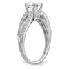 14K White Gold Peg Set 1/4 carat Diamond Semi-mount Engagement Ring