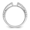14K White Gold 2-Row Peg Set 3/4 carat Diamond Semi-mount Engagement Ring