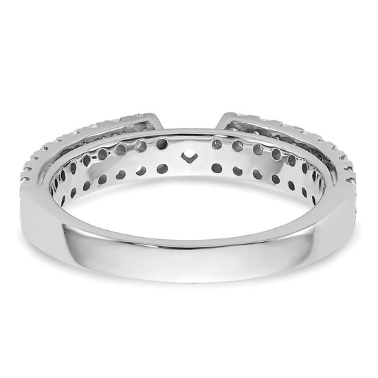14K White Gold 2-Row Peg Set 3/4 carat Diamond Semi-mount Engagement Ring