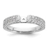 14K White Gold 2-Row Peg Set 3/4 carat Diamond Semi-mount Engagement Ring