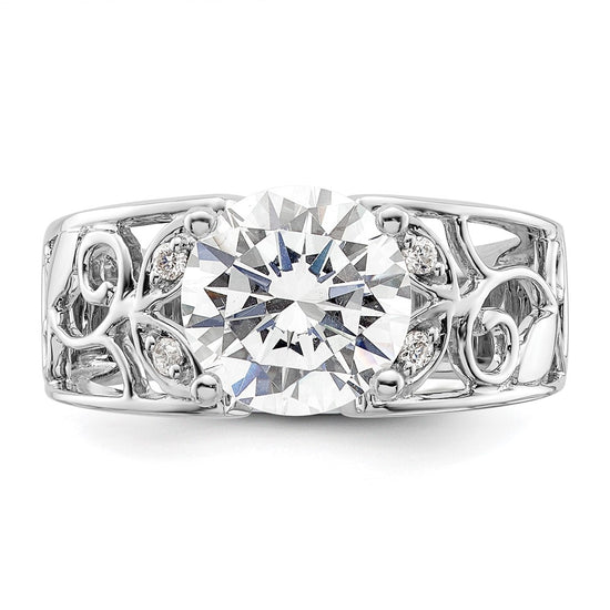 Peg Set Diamond Semi-mount Engagement Rings