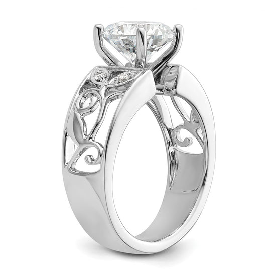 Peg Set Diamond Semi-mount Engagement Rings