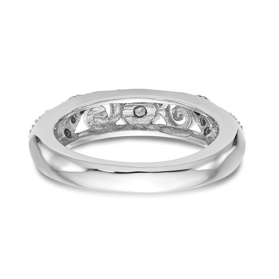14k White Gold 1/8 carat Diamond Complete Wedding Band