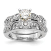 14K White Gold Peg Set 1/15 carat Diamond Semi-mount Engagement Ring