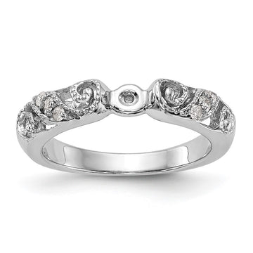 14K White Gold Peg Set 1/15 carat Diamond Semi-mount Engagement Ring