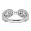 14K White Gold Vintage Peg Set 1/5 carat Diamond Semi-mount Engagement Ring