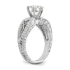 14K White Gold Vintage Peg Set 1/5 carat Diamond Semi-mount Engagement Ring
