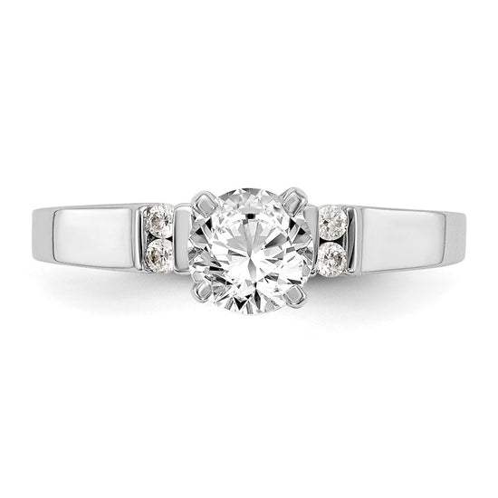 14K White Gold Peg Set 1/15 carat Channel-set Diamond Semi-Mount Engagement Ring