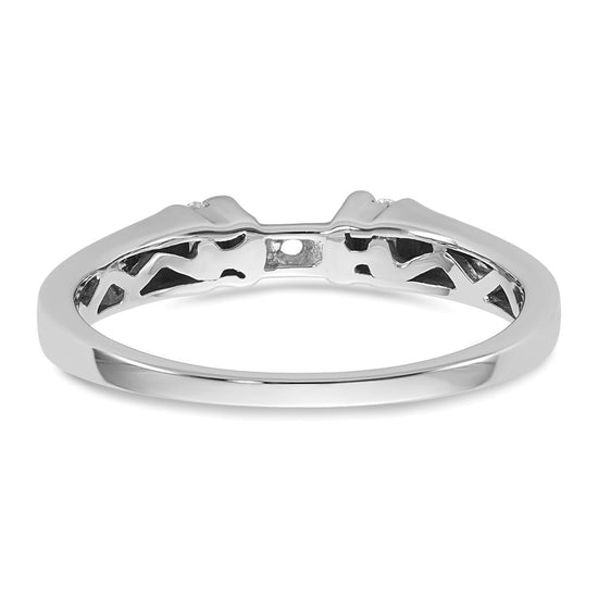 14K White Gold Peg Set 1/15 carat Channel-set Diamond Semi-Mount Engagement Ring
