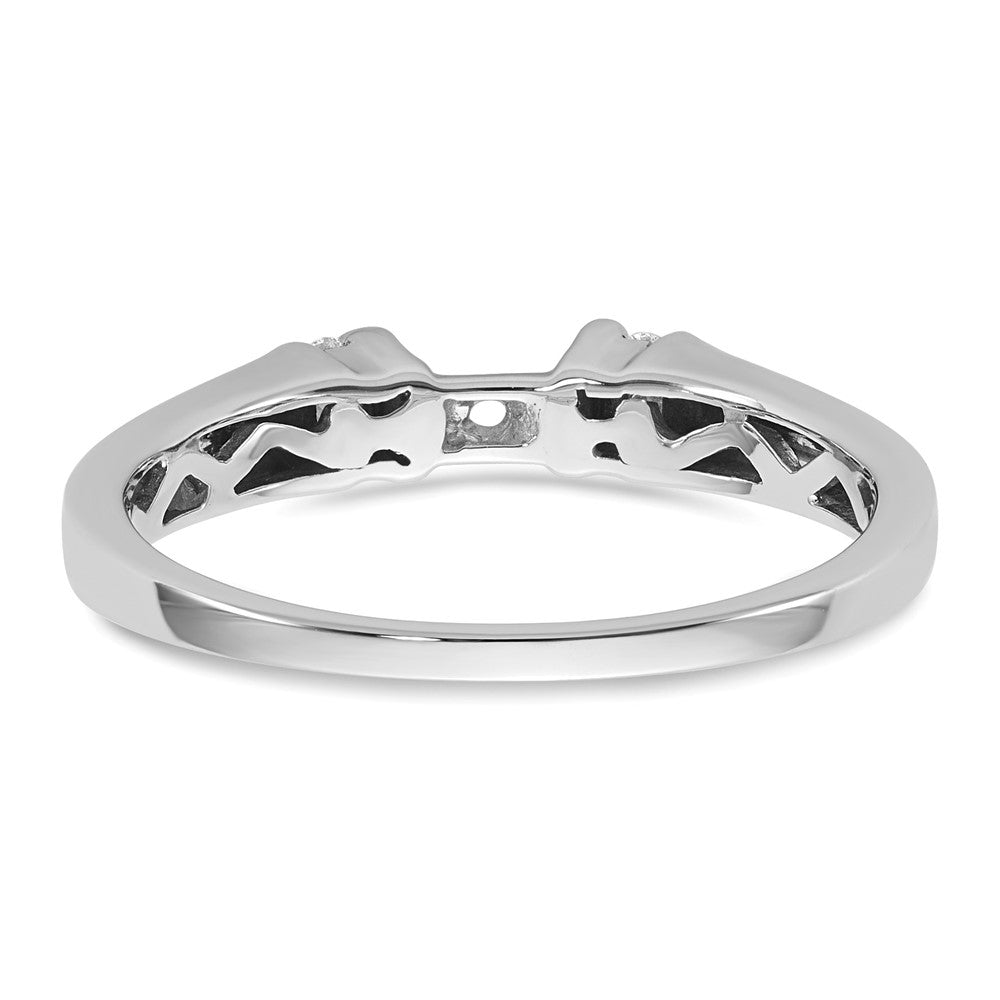 14K White Gold Peg Set 1/15 carat Channel-set Diamond Semi-Mount Engagement Ring