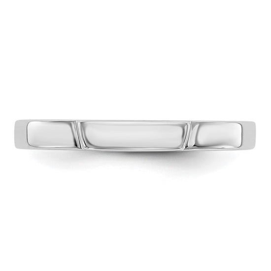 14K White Gold Contoured Wedding Band