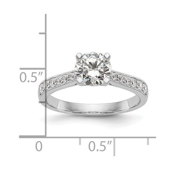 Peg Set Diamond Semi-mount Engagement Rings