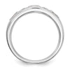 14k White Gold 1/10 carat Baguette/Round Diamond Complete Wedding Band
