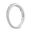 14k White Gold 1/10 carat Baguette/Round Diamond Complete Wedding Band