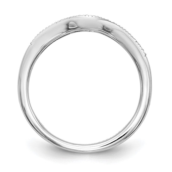 14k White Gold 1/15 carat Diamond Complete Wedding Band