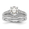 14K White Gold Peg Set 1/10 carat Diamond Semi-mount Engagement Ring