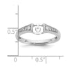 14K White Gold Peg Set 1/10 carat Diamond Semi-mount Engagement Ring