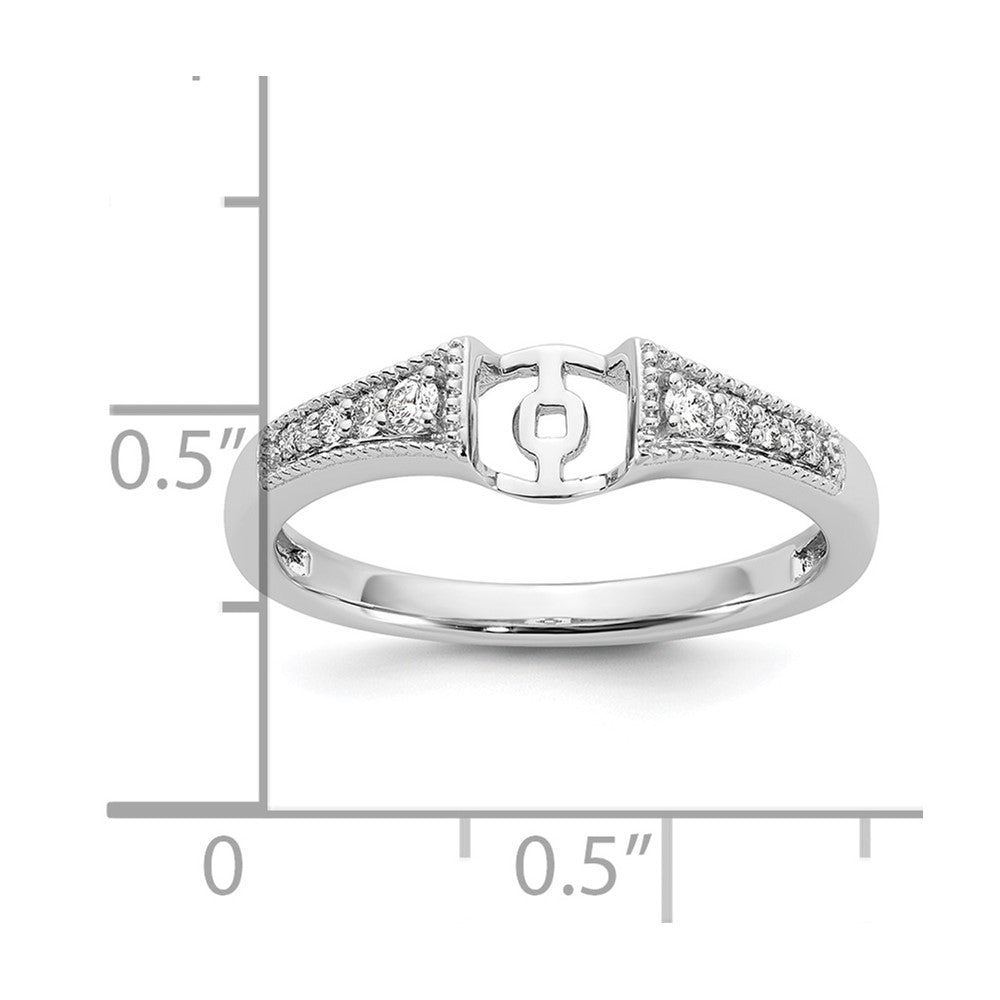 14K White Gold Peg Set 1/10 carat Diamond Semi-mount Engagement Ring