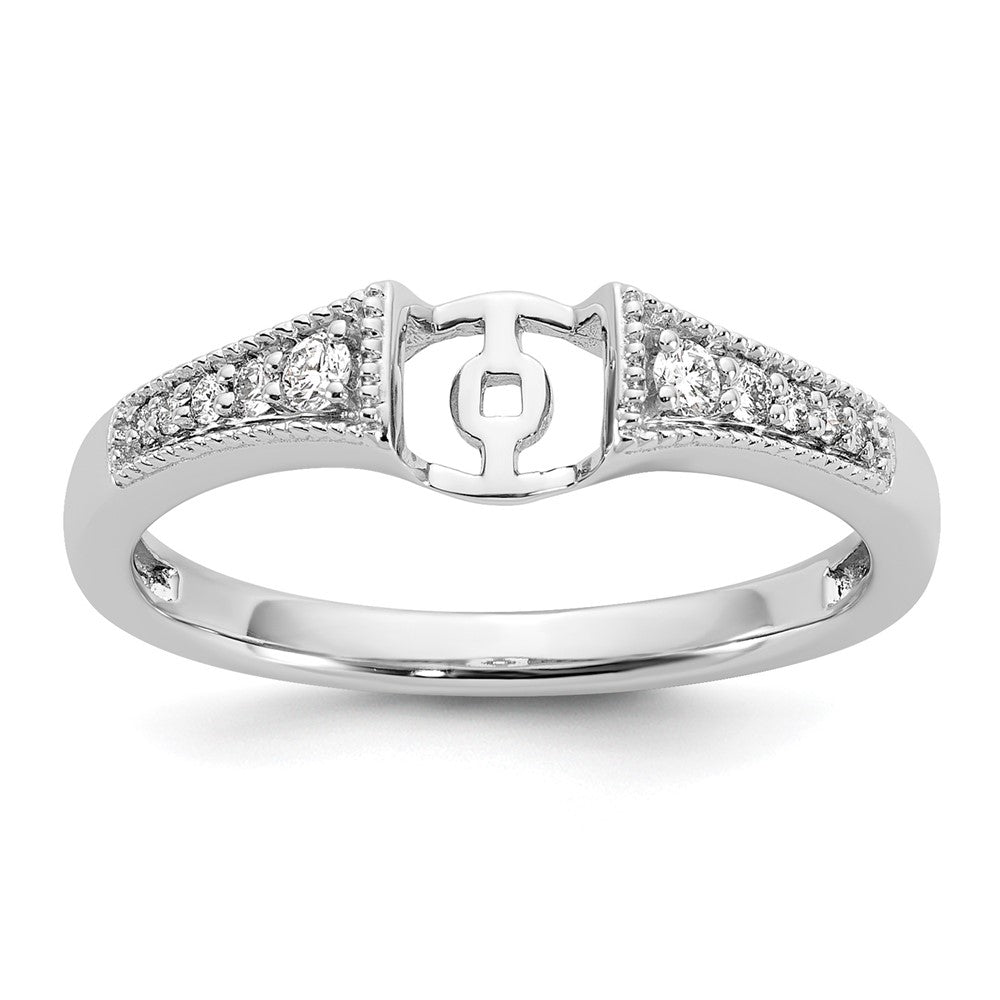 14K White Gold Peg Set 1/10 carat Diamond Semi-mount Engagement Ring