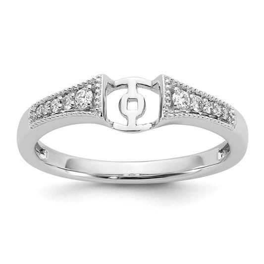 14K White Gold Peg Set 1/10 carat Diamond Semi-mount Engagement Ring