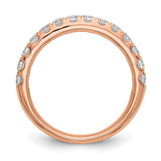 14k Rose Diamond Wedding Band, VS quality