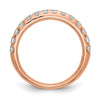 14k Rose Diamond Wedding Band, VS quality