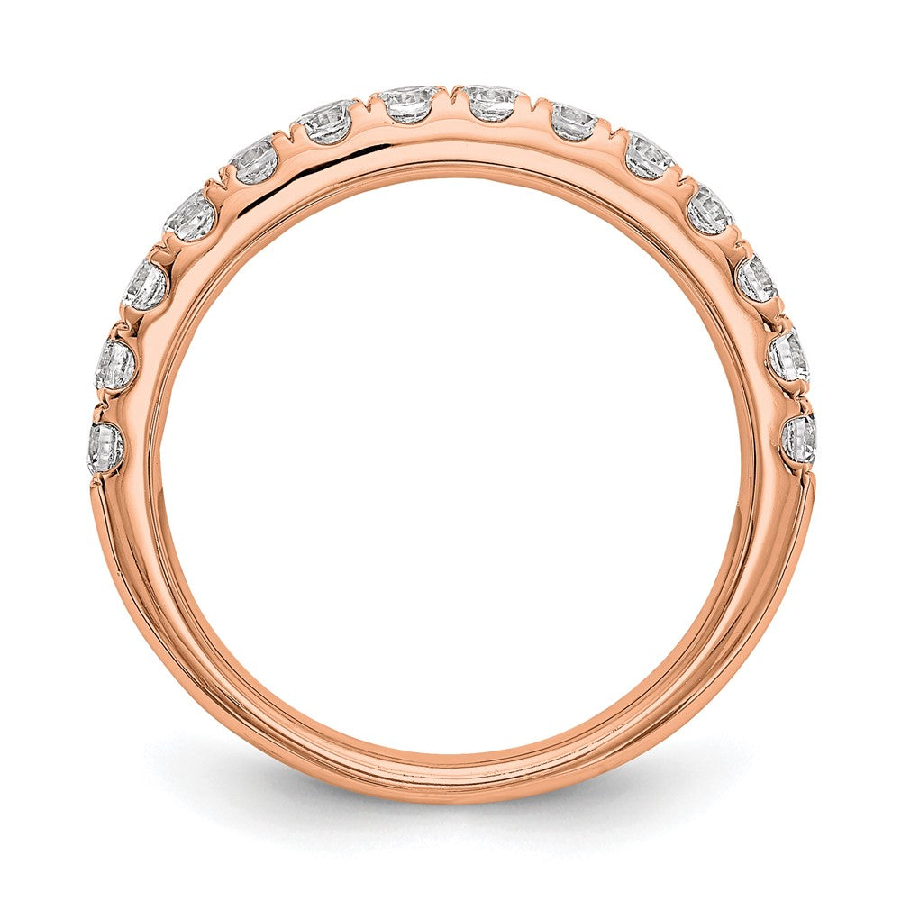 14k Rose Diamond Wedding Band, VS quality