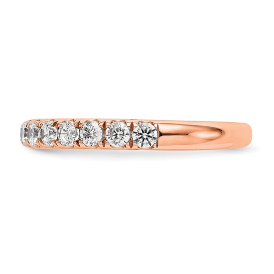 14k Rose Diamond Wedding Band, VS quality
