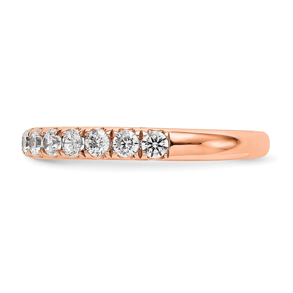 14k Rose Diamond Wedding Band, VS quality