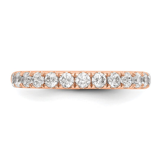 14k Rose Diamond Wedding Band, VS quality
