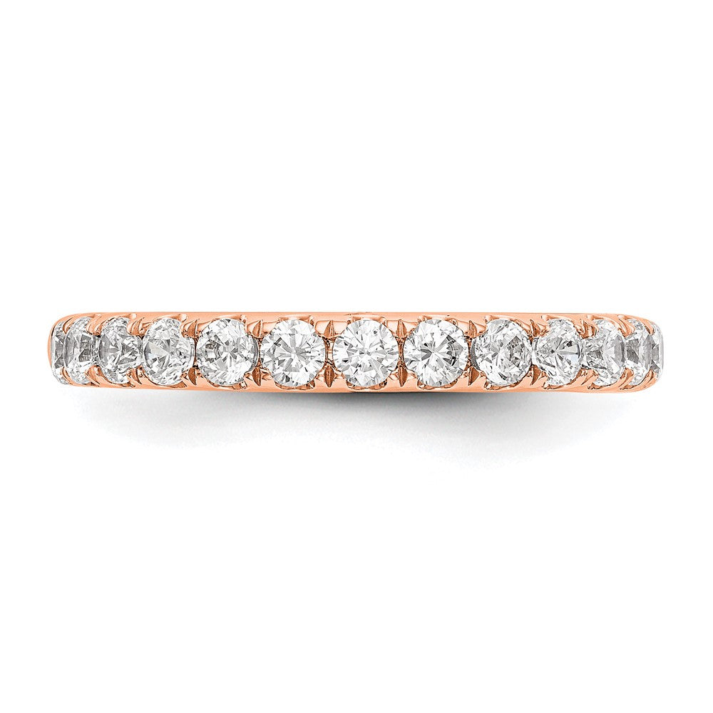 14k Rose Diamond Wedding Band, VS quality