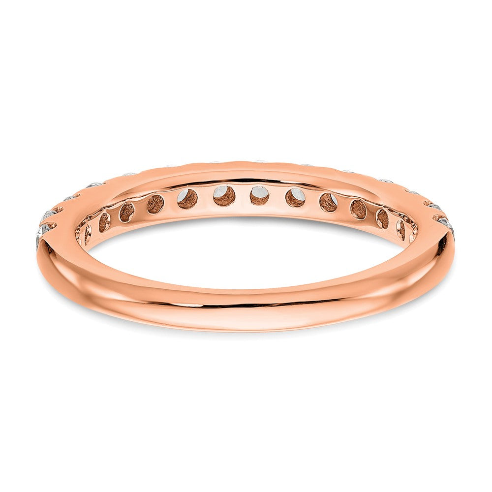 14k Rose Diamond Wedding Band, VS quality