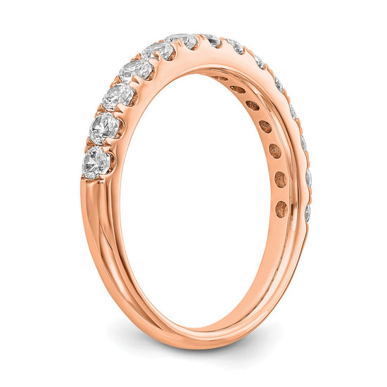 14k Rose Diamond Wedding Band, VS quality
