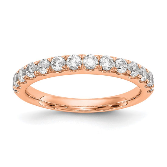 14k Rose Diamond Wedding Band, VS quality