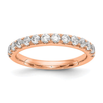 14k Rose Diamond Wedding Band, VS quality