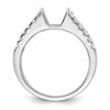 14K White Gold 2-Row Peg Set 5/8 carat Diamond Semi-mount Engagement Ring