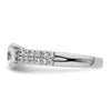 14K White Gold 2-Row Peg Set 5/8 carat Diamond Semi-mount Engagement Ring