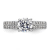 14K White Gold 2-Row Peg Set 5/8 carat Diamond Semi-mount Engagement Ring
