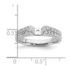 14K White Gold 2-Row Peg Set 5/8 carat Diamond Semi-mount Engagement Ring