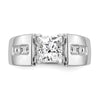 14K White Gold Peg Set 3/8 carat Channel-set Princess Diamond Semi-mount Engagement Ring