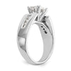 14K White Gold Peg Set 3/8 carat Channel-set Princess Diamond Semi-mount Engagement Ring