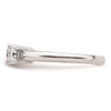 14K White Gold 3-Stone (Holds 1/2 carat (5.2mm) Round Center and (2-4.1mm) Round Sides) Engagement Ring Mounting