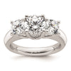 14K White Gold 3-Stone (Holds 1.5 carat (7.50mm) Round Center and (2-5.8mm) Round Sides) Engagement Ring Mounting