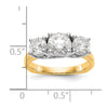 14K Two-tone 3-Stone (Holds 1.25 carat (7.00mm) Round Center and (2-5.7mm) Round Sides) Engagement Ring Mounting