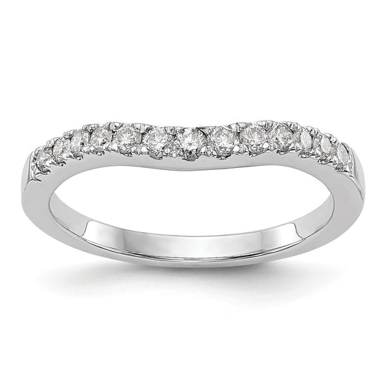 14K White Gold Diamond Wedding Band