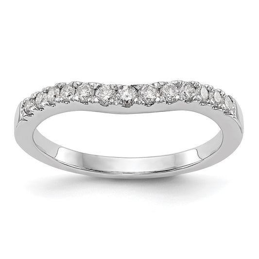 14K White Gold Diamond Wedding Band