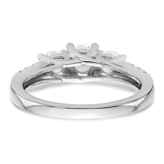 3 Stone Diamond Semi-Mount Engagement Rings